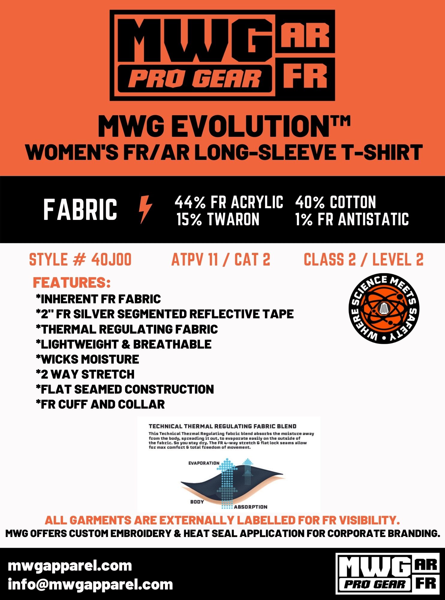 MWG EVOLUTION Women's FR/AR T-Shirt » MWG Professional Gear