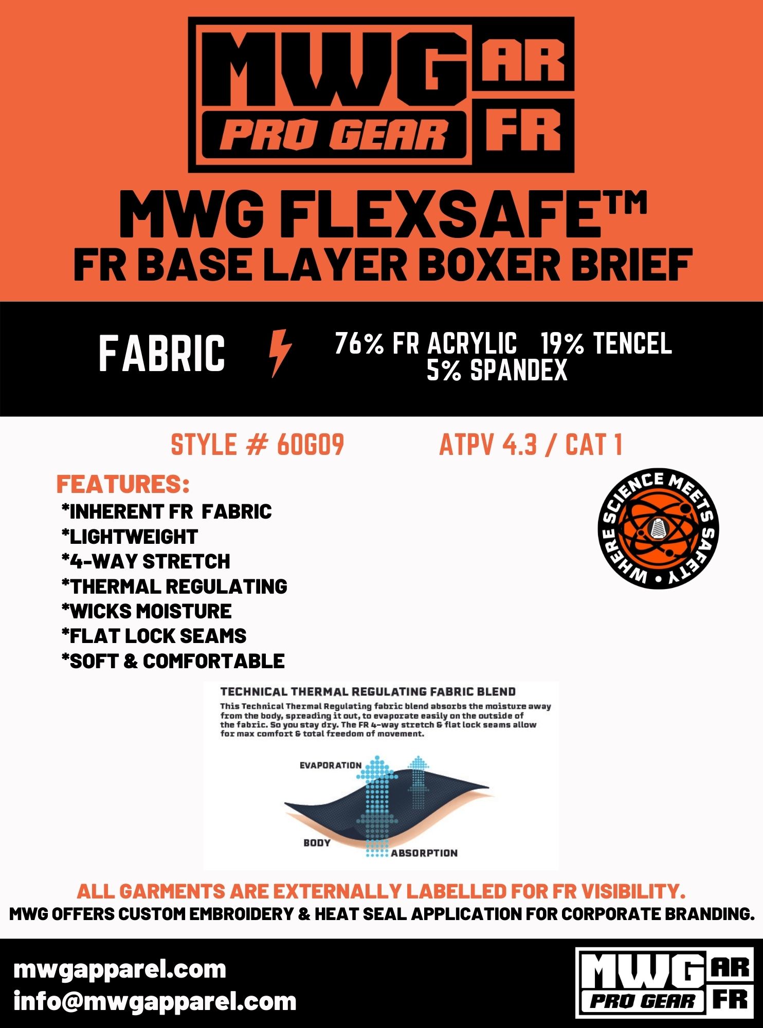 MWG FLEXSAFE Men's FR Boxer Brief » MWG Professional Gear